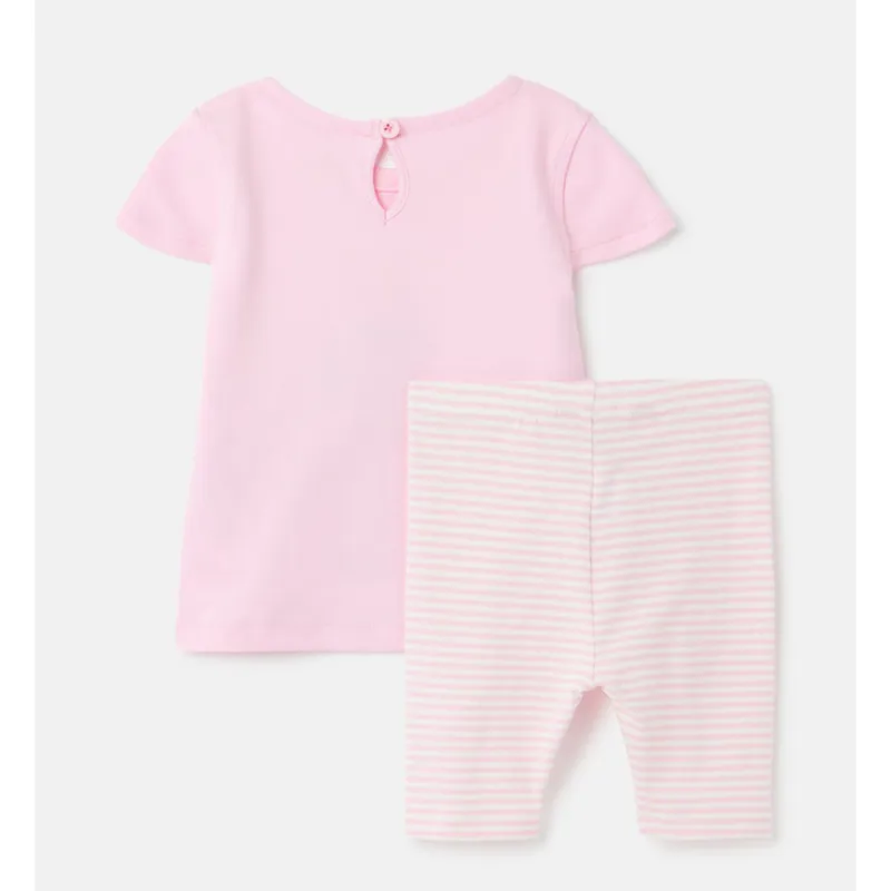 Joules Paula Applique Shortie Set 0-24 Months - Pink Bunny -1